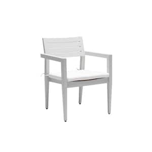 4 Pcs Outdoor Patio Aluminum Dining Chair with Sunbrella Grayish Cushions and Tapered Feet
