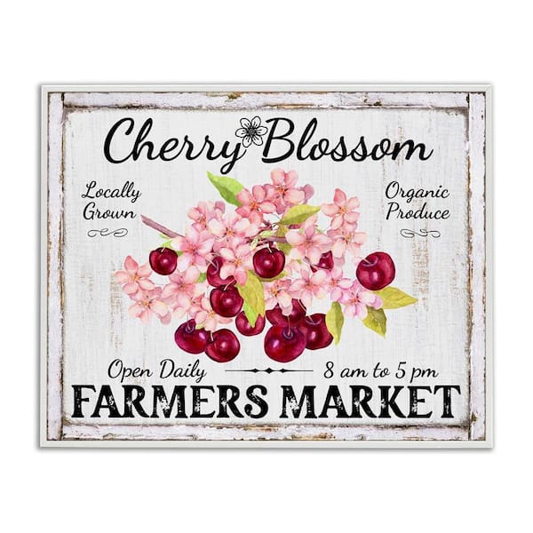 Cherry Blossom Farmer's Market by Creatif Belle White Framed Food Giclee Art Print 16 in. x 20 in.