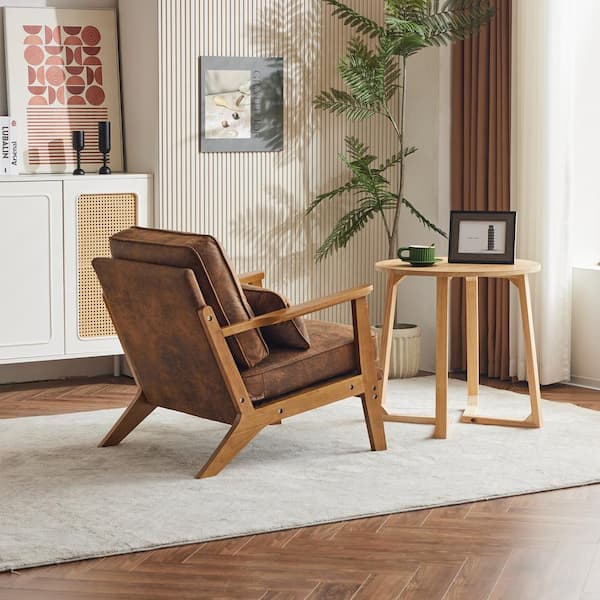 Karl home Brown Arm Chair with Wide Armrest K1G98000065 - The Home