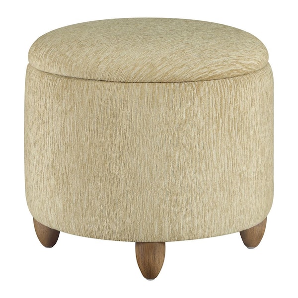 OSP Home Furnishings Lyra Storage Ottoman in Taupe Cord Fabric