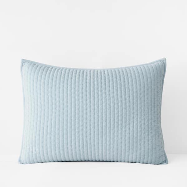 The Company Store Legends Luxury Paloma Sky Blue Cotton Standard Sham