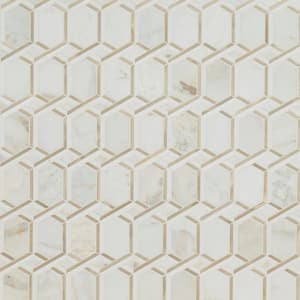 Luxor Royal Link Gold Pattern 12 in. x 12 in. x 8mm Stone Metal Mesh-Mounted Mosaic Tile (9.8 sq. ft./Case)