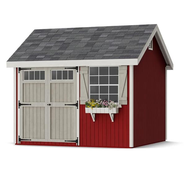 Little Cottage Co. Colonial Pinehurst 10 ft. x 10 ft. Outdoor Wood Storage Shed Precut Kit with Operable Window (100 sq. ft.)