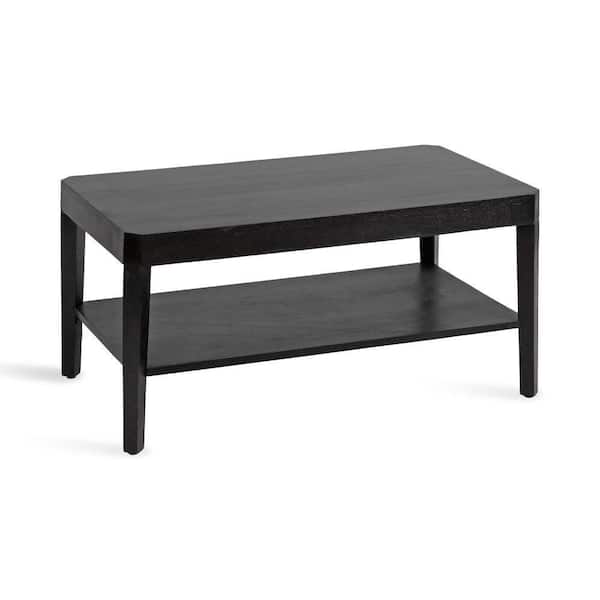 Talcott 36 in. Black Rectangle Wood Coffee Table