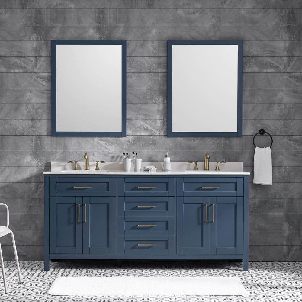 Reviews for OVE Decors Tahoe 72 in. Double Sink Midnight Blue Bath