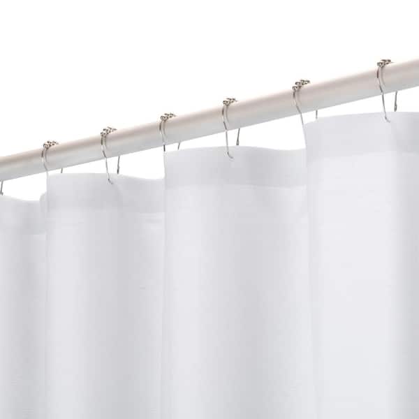 Laura Ashley White Shower Curtain Set with 72 in x 72 in Shower Curtain and  12 Metal Hooks LAC014952 - The Home Depot