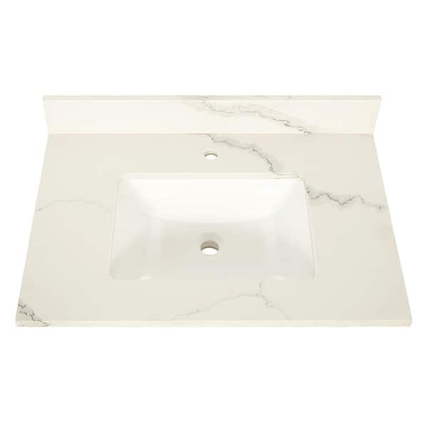 Nevado 37 in. W x 22 in. D x 36 in. H Single Sink Bath Vanity in Espresso with Calacatta white Quartz Top Single Hole