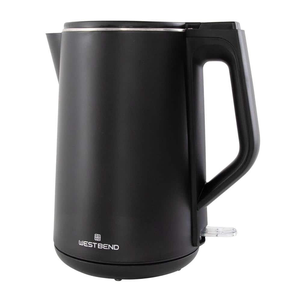 West Bend 1.5 Liter Black Stainless Steel Electric Kettle