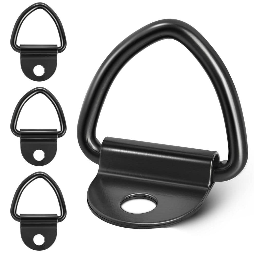 4-Pack Steel V-Ring Cargo Tie Down Anchors Black Powder Coated Surface Mounting for Trailer Truck Load Securement price history on PriceWatchPro
