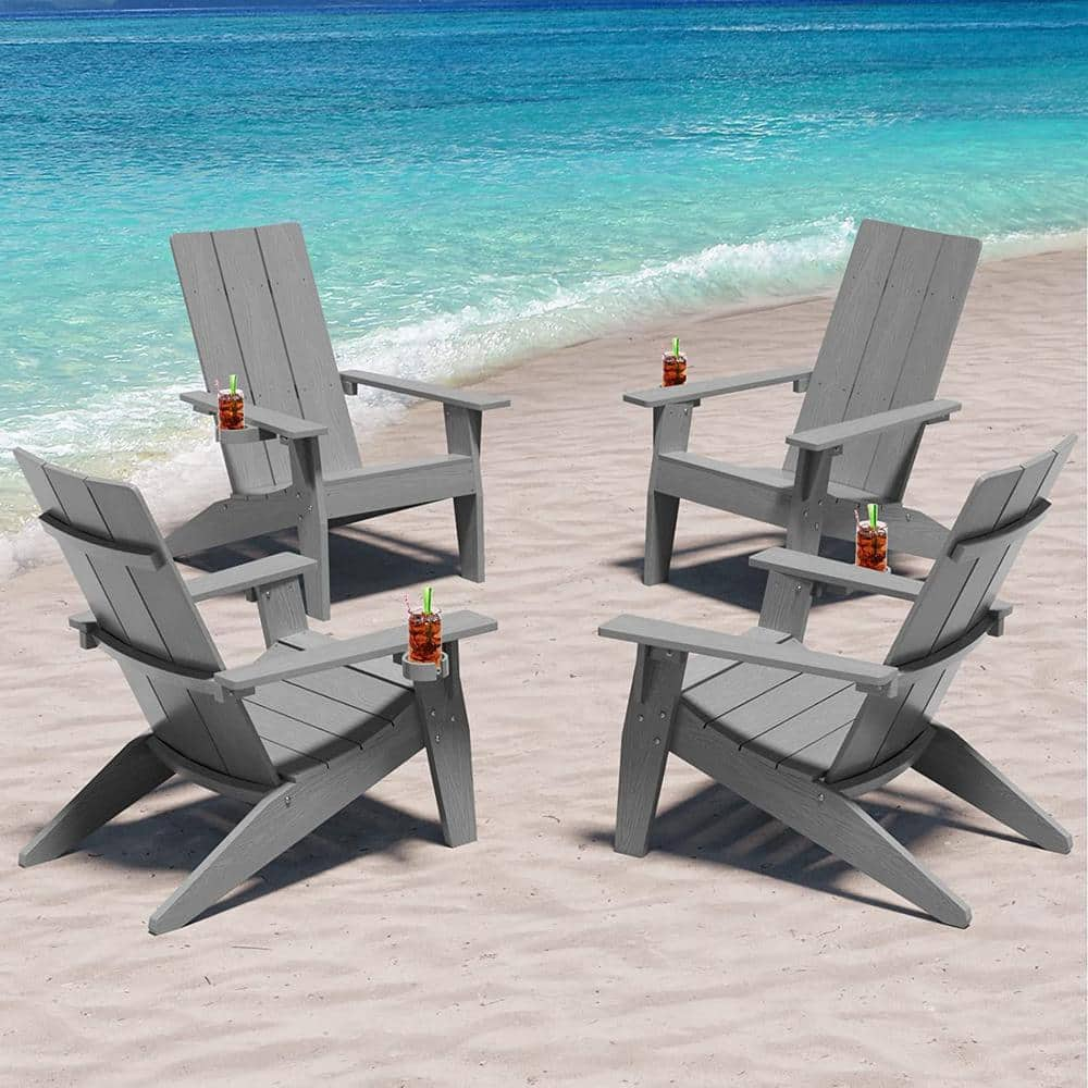 Teamson Kids Oversize Modern Grey Plastic Outdoor Patio Adirondack   Teamson Kids Plastic Adirondack Chairs Fch1307x4 64 1000 