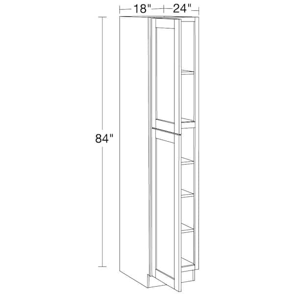 Richmond Venetian Onyx Plywood Shaker Ready to Assemble Pantry Kitchen Cabinet Soft Close 18 in W x 24 in D x 84 in H