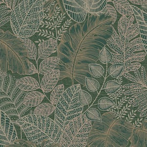 Superfresco Easy Forest Leaves Dark Green Wallpaper Sample