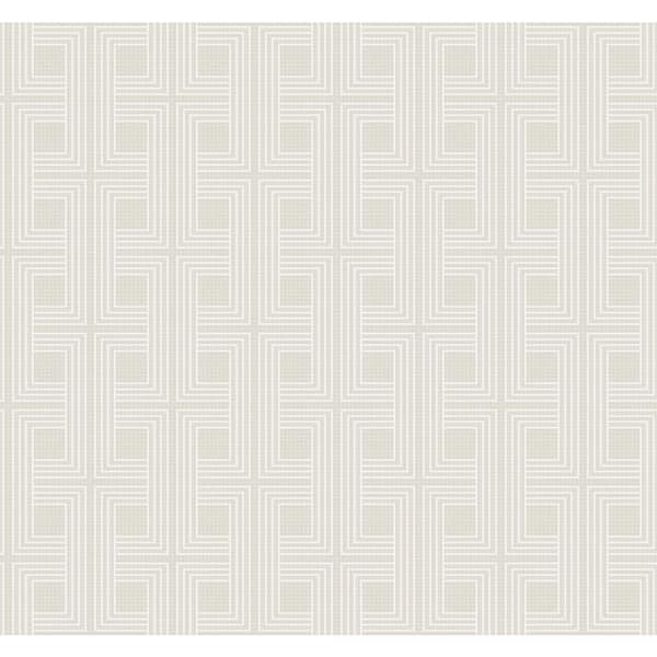 Seabrook Designs Interlocking Squares Metallic Tan and Ivory Paper Strippable Roll (Covers 60.75 sq. ft.)