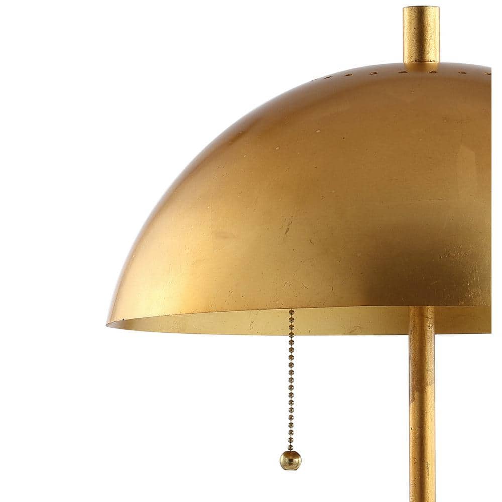 Ella 20.75" Gold Leaf Dome Table Lamp with Marble Base
