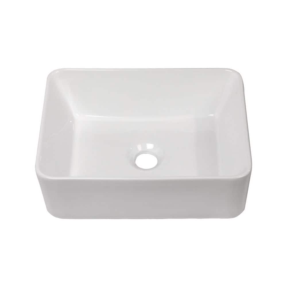 16 in. Drop-In/Undermount Single Bowl White Ceramic Kitchen Sink with Overflow price history on PriceWatchPro