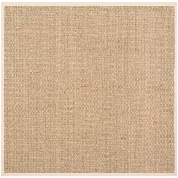 SAFAVIEH Natural Fiber Beige 11 ft. x 11 ft. Border Woven Square Area Rug