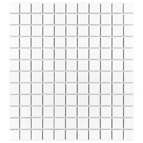 Merola Tile Metro Square Matte White 10-3/4 in. x 11-3/4 in. Porcelain Mosaic Tile (9.0 sq. ft./Case)