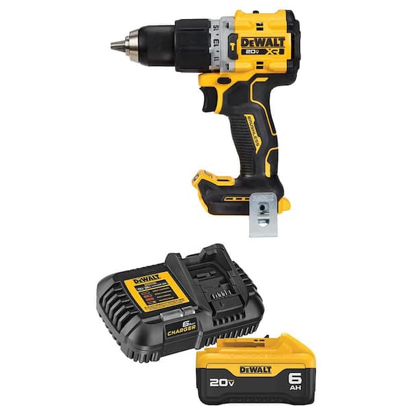 20V Lithium-Ion Compact Cordless 1/2 in. Hammer Drill with 6.0 Ah Battery Pack and Charger Kit