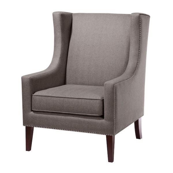 Madison Park Weston Dark Gray Wingback Chair