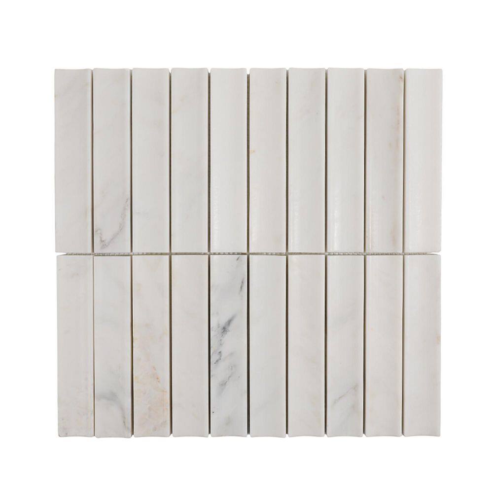 Calacatta Golden 12.09 in. x 12.6 in. 3D Fluted Honed Marble Wall Mosaic Tile Sample price history on PriceWatchPro