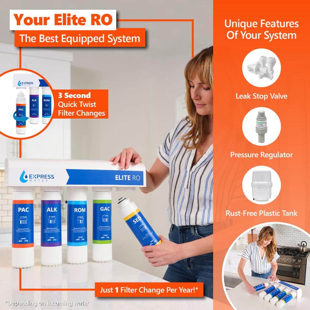 Elite 5-Stage Under-Sink Reverse Osmosis Water Filtration System