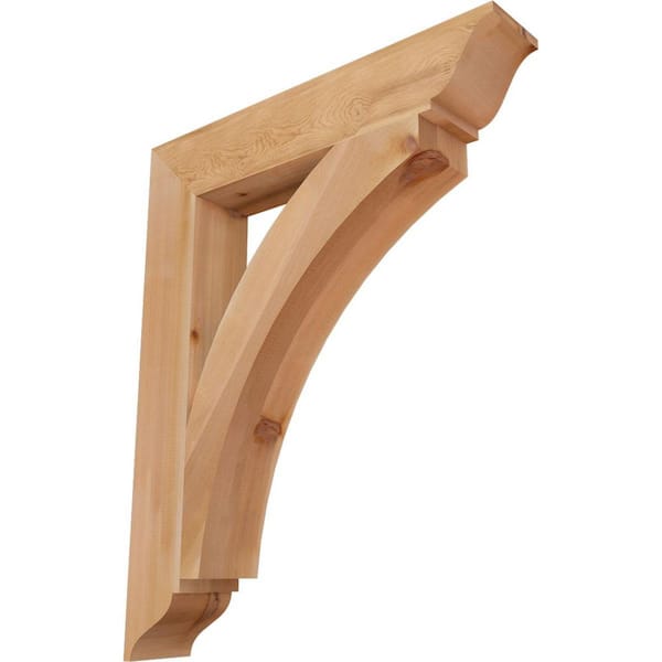 Ekena Millwork 5.5 in. x 42 in. x 34 in. Western Red Cedar Thorton Traditional Smooth Bracket