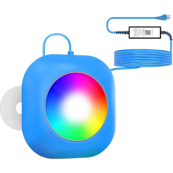 Smart RGB LED Pool Lights APP Control 20W Magnetic Underwater IP68 Waterproof 800lm Dimmable for in/Aboveground Pools