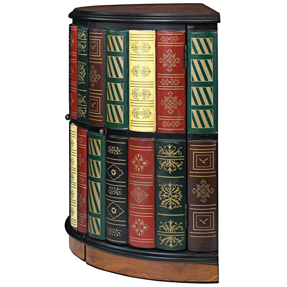 Nettlestone Multi-Colored Faux Book Library Console Desk with Drawer