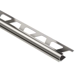 Rondec Polished Nickel Anodized Aluminum 3/8 in. x 8 ft. 2-1/2 in. Metal Bullnose Tile Edging Trim