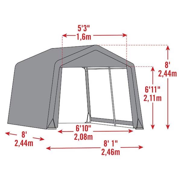 Scotts Garden Storage Shed 8 ft. W x 8 ft. D x 8 ft. H Green