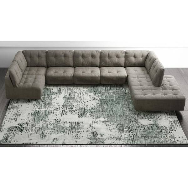 Green 8 x 10 ft. Tufted Abstract Rectangle Indoor Area Rug