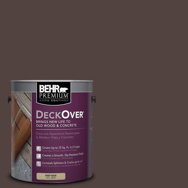 BEHR Premium DeckOver 1 gal. #PFC-25 Dark Walnut Solid Color Exterior Wood and Concrete Coating