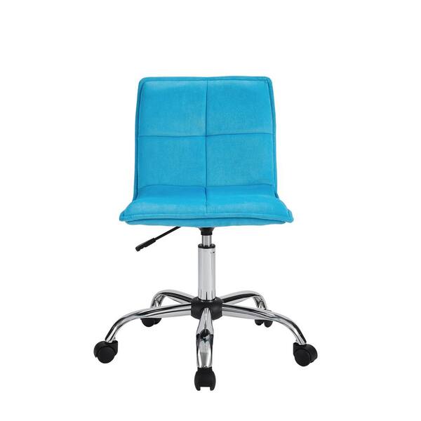 Linon Home Decor Dax Blue Polyester Fabric Office Chair with Chrome Base  THD03592 - The Home Depot