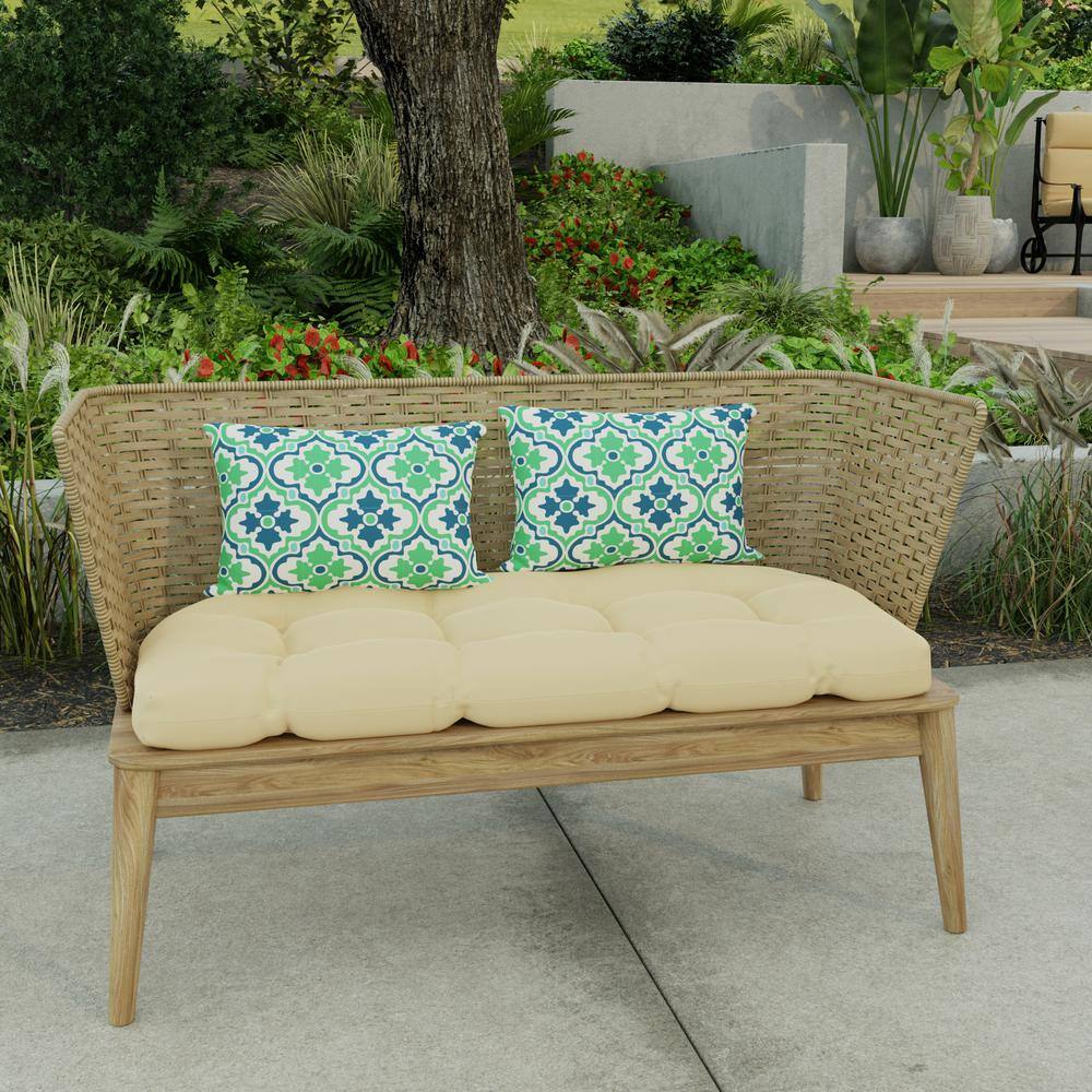 Vesey Sea Mist Blue and Green Rectangular Outdoor Lumbar Throw Pillow Set