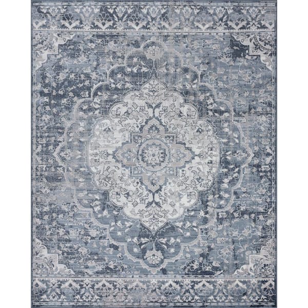 Nexus Medallion Blue 9 ft. x 12 ft. Indoor Area Rug