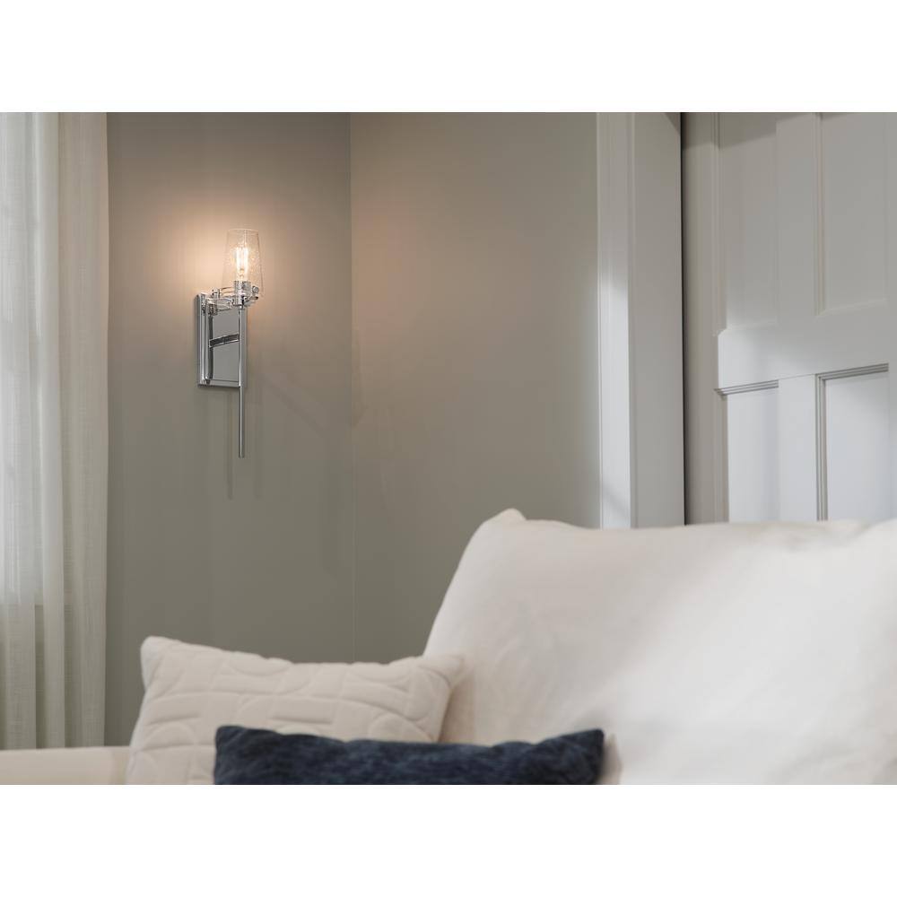 Alton 22" Contemporary Chrome Wall Sconce with Clear Glass Shade
