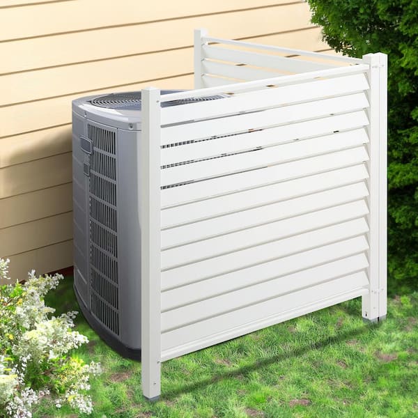 VEVOR 48x48 Vinyl Privacy Fence Panels - Louvered Air Conditioner Privacy Screen Kit