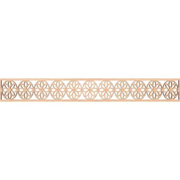 Ekena Millwork Blume Fretwork 0.375 in. D x 46.5 in. W x 6 in. L Red Oak Wood Panel Moulding