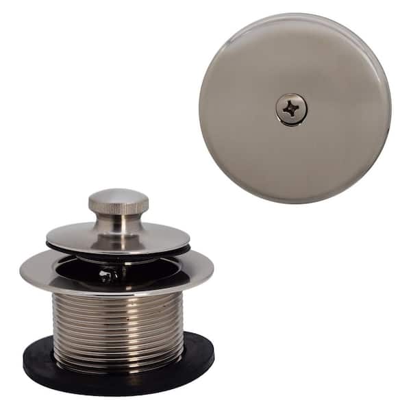 Westbrass 1-1/2 in. Twist and Close Tub Trim Set with 1-Hole Overflow Faceplate, Satin Nickel