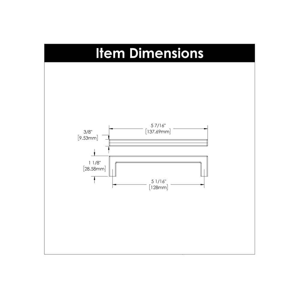 Champagne Bronze Modern Kitchen Cabinet Drawer Pulls, 5-1/16"