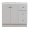 Glacier Bay Bannister 37 in. Single Sink Pearl Gray Bath Vanity with Granite-Look Colorpoint White Cultured Marble Top (Assembled) BA36P2-PG