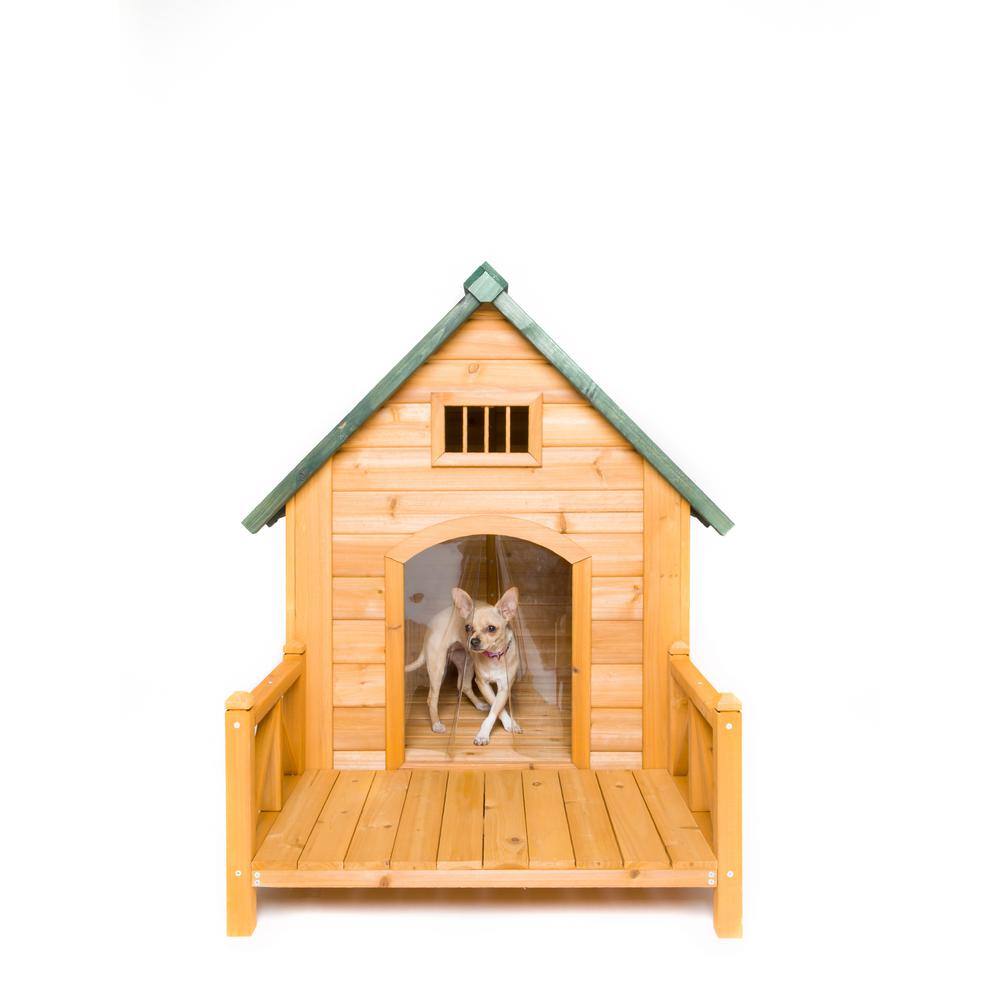 Medium Cedar Insulated Dog House with Porch