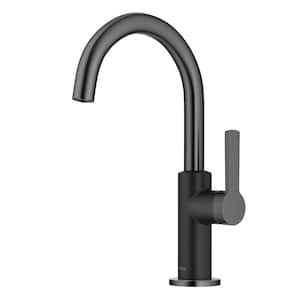 Oletto Single-Handle Kitchen Bar Faucet in Matte Black/Spot Free Black Stainless Steel
