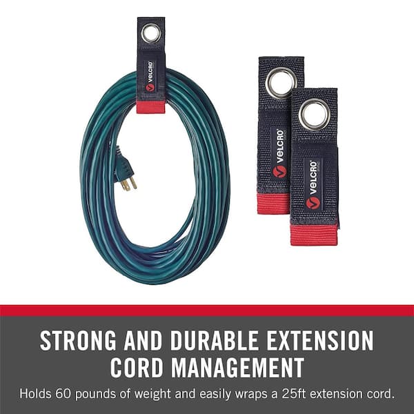 VELCRO 1-1/2 in. x 10 in. 2 ct 6/24 Easy Hang Extension Cord Strap