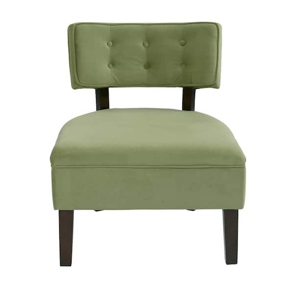 OSP Home Furnishings Curves Spring Green Velvet Accent Chair