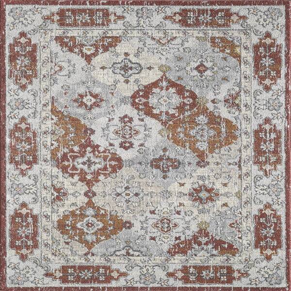 Eviva Mosaic Multicolor 8 ft. x 10 ft. Oriental Area Rug RG11308X10MM