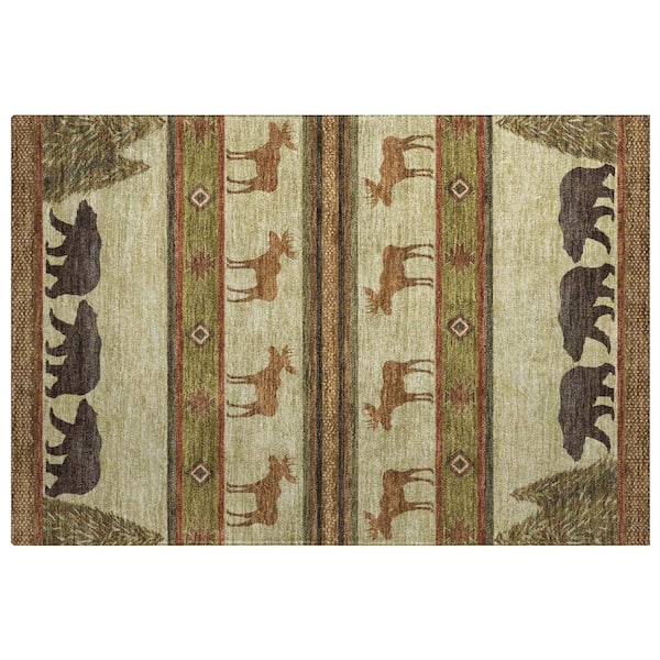 Dream Shag Premium Machine Washable Abstract ADS141 Brown 2 ft. x 3 ft. Accent Rug