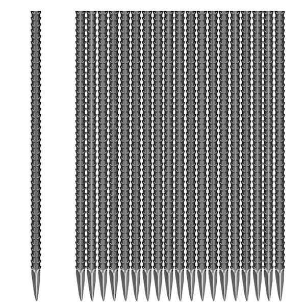 16 in. x 10 mm Diameter Galvanized Steel J Shape Garden Ground Stakes for Tents Position Kits Fences, Black (20-Pack)