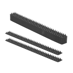 Pack of 10 Plastic Bird Deterrent Spikes for Birds, Cat Anti-Climb Strips to Deter Theft - for Flat Surface - Grey