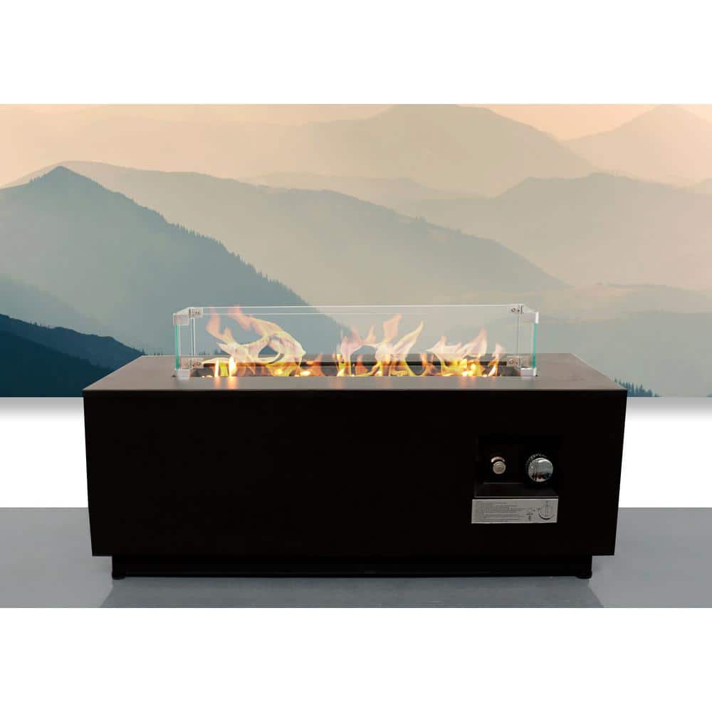 16 H x 42 W Stainless Steel Outdoor Rectangular Propane, Natural Gas Fire P